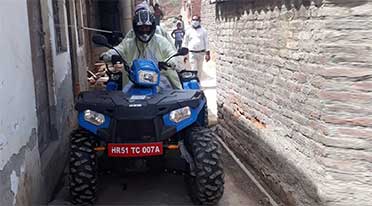 Polaris Sportsman 570 tractor gets into sanitisation mode in Haryana villages