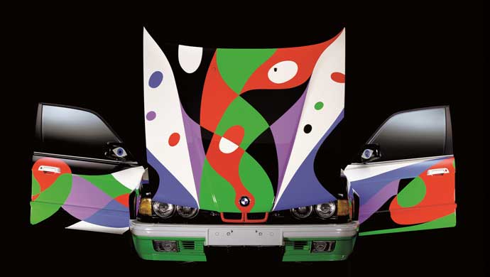 The colourful  BMW car