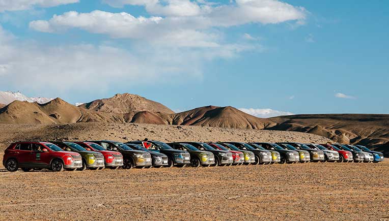 Fans of Skoda set a record at 19,024 feet in Umling La