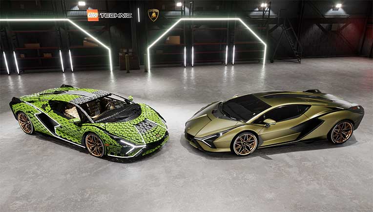 Life-size Lamborghini Sián FKP 37 created from 400,000+ Lego elements