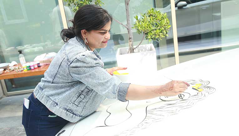Mercedes A-Class gets a “paint job” at JW Marriott New Delhi Aerocity event