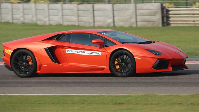 At the BIC in a Lamborghini