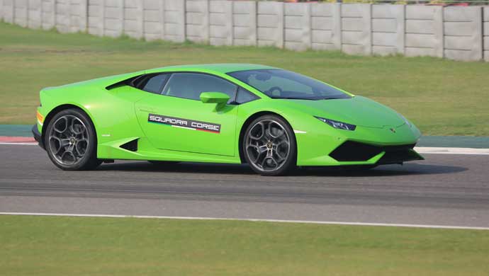 At the BIC in a Lamborghini!