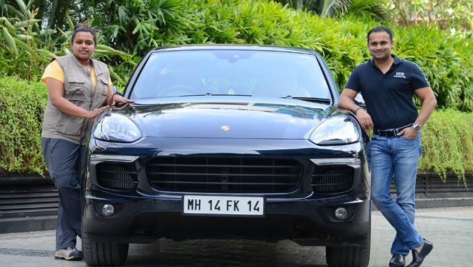 (l-r) Nidhi Tiwari, founder of WBB, and Pavan Shetty, Director of Porsche India