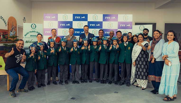 TVS conducts helmet drive for school children in Shimla