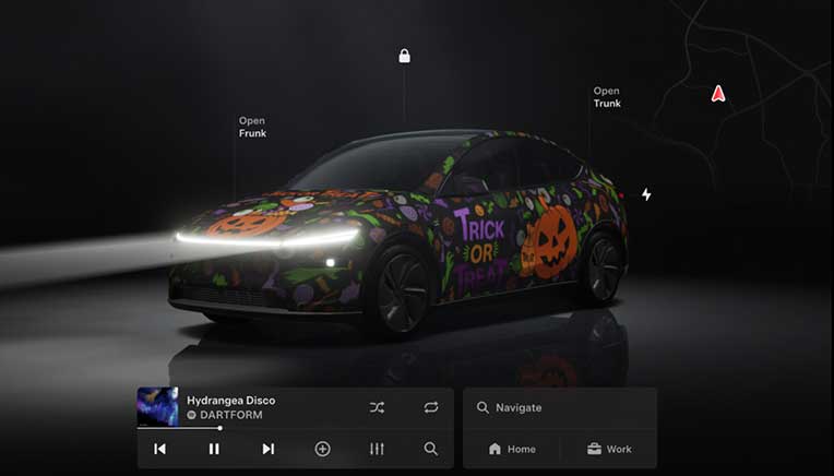 Tesla India unveils Halloween mode for first time in Model Y 
