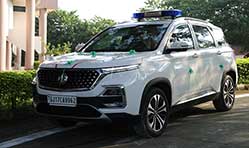 JSW MG Motor India presents customised Hector ambulance to SPYM