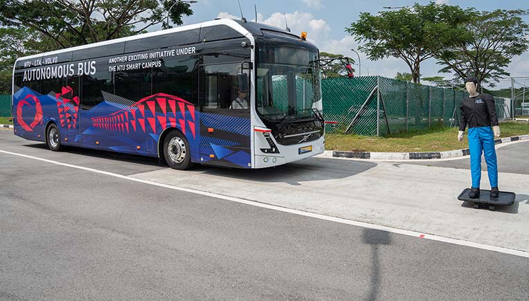 Volvo, Singapore university NTU unveil world’s first full size autonomous e- bus