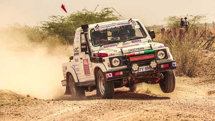 Rally in progress; Maruti Gypsy