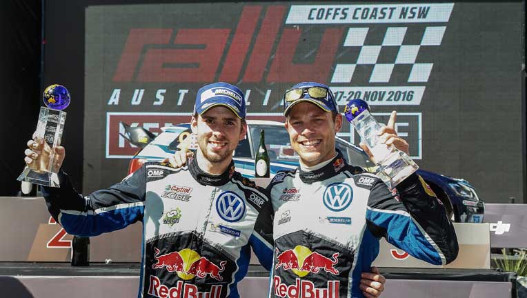 Andreas Mikkelsen and Anders Jæger of Volkswagen