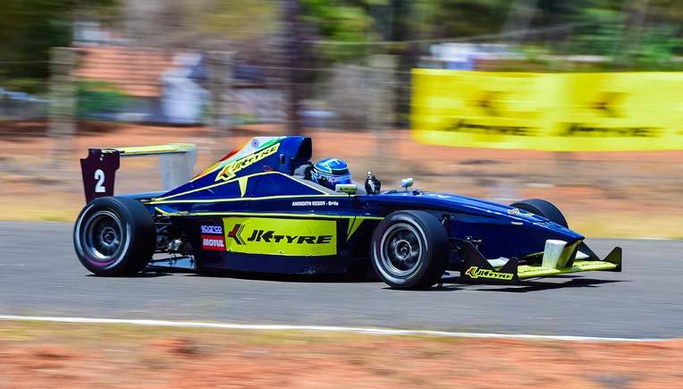 Anindith Reddy of Hyderabad winning the race