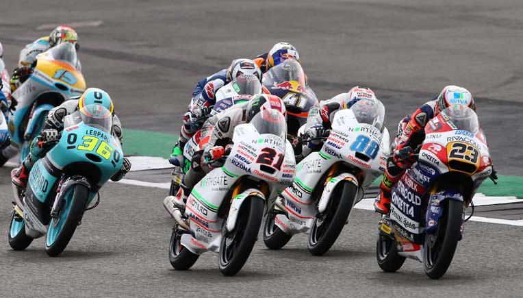 The Moto3 race in progress
