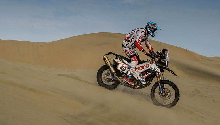 CS Santosh in action in Stage 3