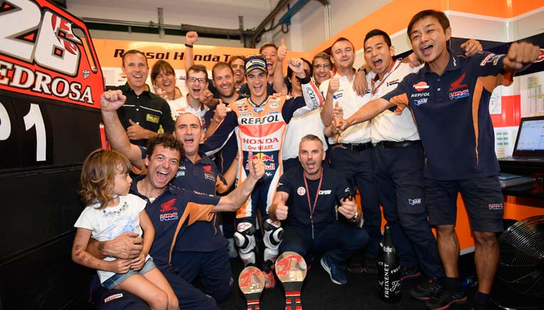 celebrations for Dani Pedrosa