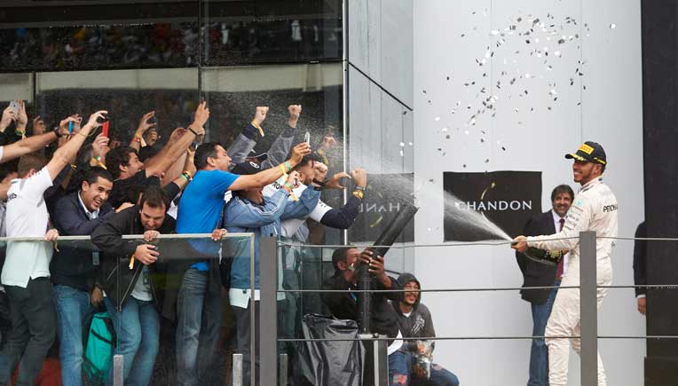 Hamilton celebrates