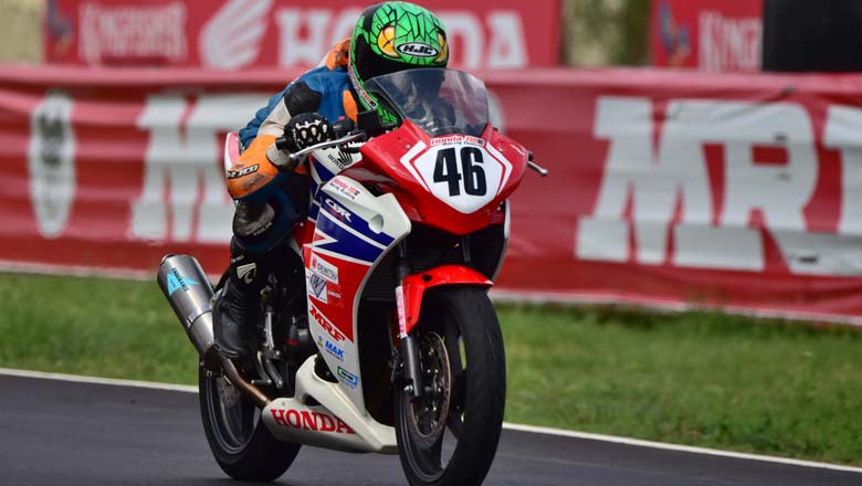 A Honda rider in full pace