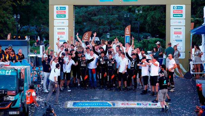 The Iveco team celebrating