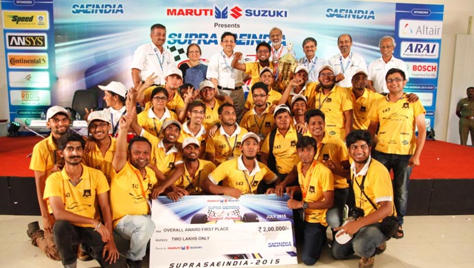 Winners of the 4th edition of Maruti Suzuki SUPRA SAEINDIA