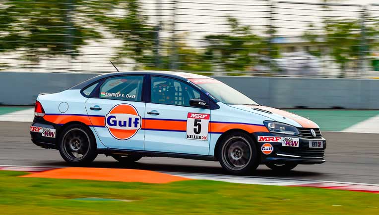 Sandeep Kumar finished the race weekend in second position to get 40% sponsorship for Volkswagen Ameo Cup 2017