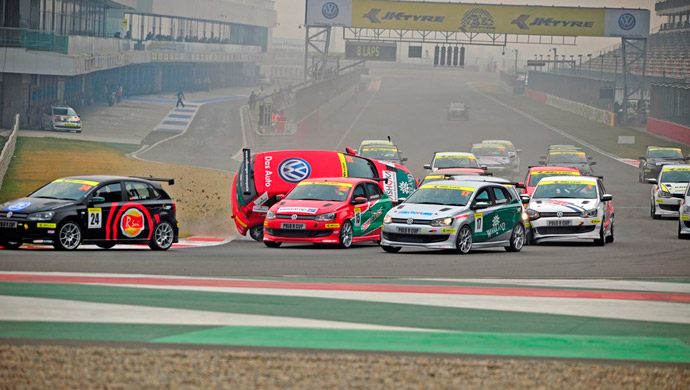 The crash in the first lap