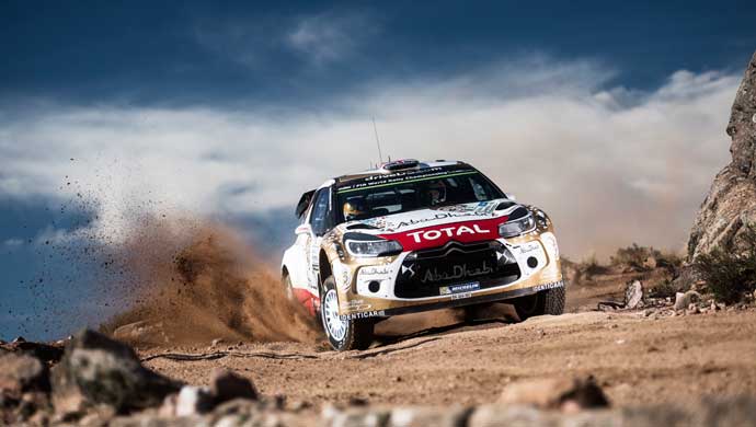 Kris Meeke in his Citroen Total Abu Dhabi WRT DS 3 rally car