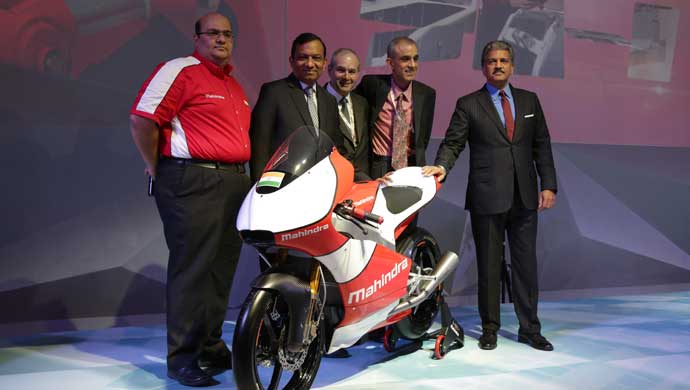 Senior Mahindra officials with the new Mahindra MGP3O at the Auto Expo 2016- File photo