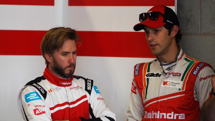 Nick Heidfeld and Bruno Senna of Mahindra Racing