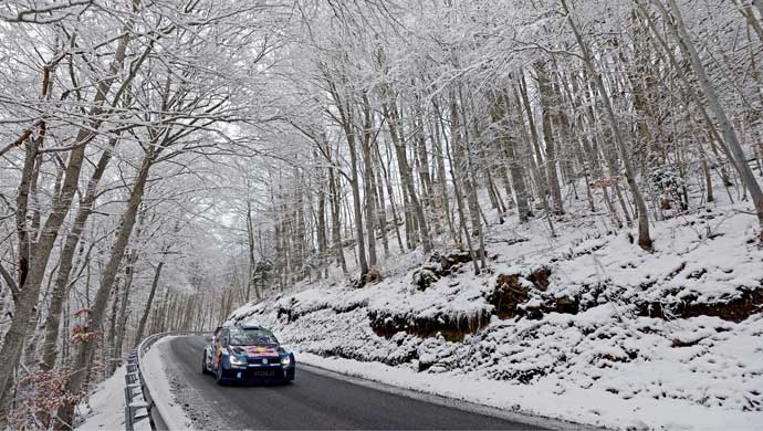 Jari-Matti Latvala/Miikka Anttila in the new Volkswagen Polo R WRC rally car