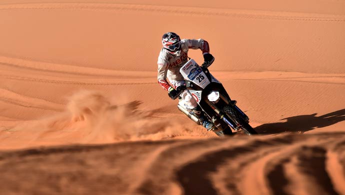 Hero MotoSports Team Rally rider in action