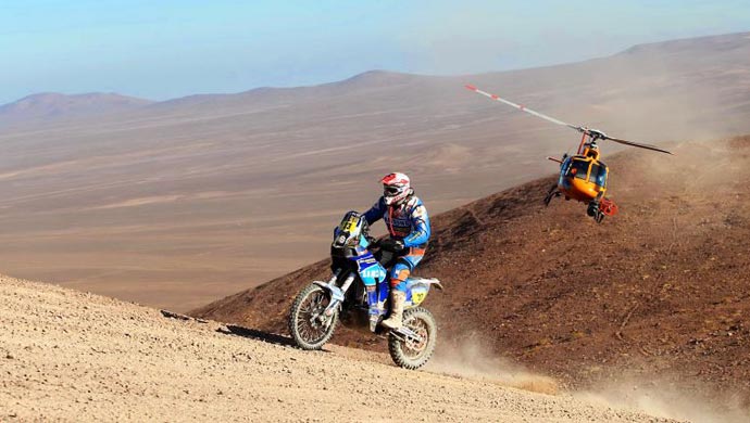 A Sherco motorcycle in action in early 2014 Dakar rally, Pic courtesy Sherco