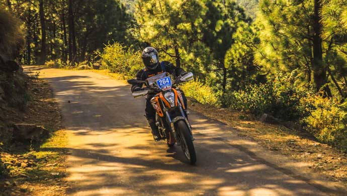 A biker during the raid