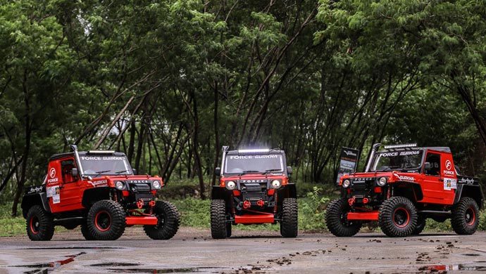 Three Force Motors' Gurkha entries