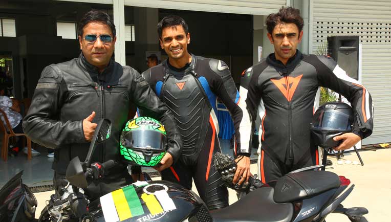 Left to Right- Triumph Motorcycles India MD Vimal Sumbly, TT Siddhartha and Actor Amit Sadh