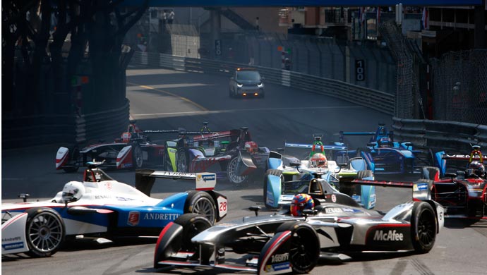 The crash during the race