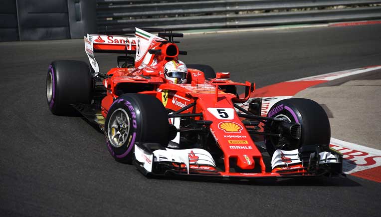 Vettel during the Qualifying in Monaco Pic courtesy Ferrari