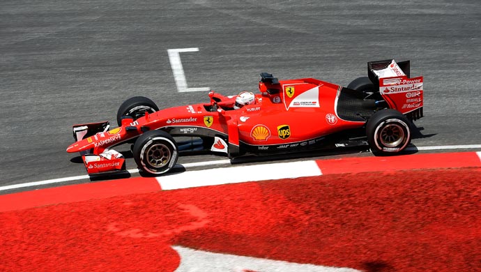 Vettel in action during the qualifying in Malaysia; Pics courtesy Ferrari