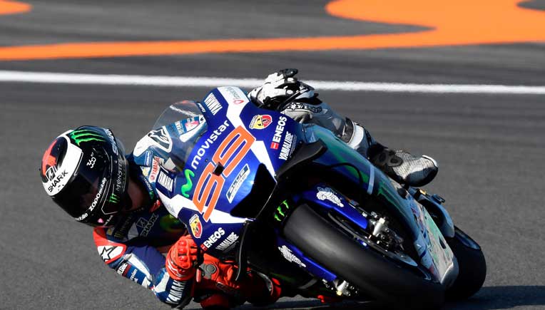 Jorge Lorenzo in action during qualifying